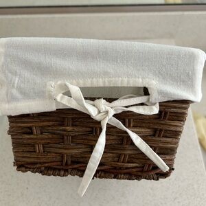 Rectangular Storage Basket w/ White Liner – Organizer Bin